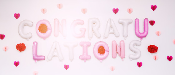 Congratulations sign of color balloons.