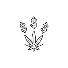 Cannabis business hand drawn outline doodle icon