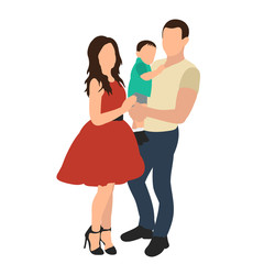 people without faces, family, parents and children