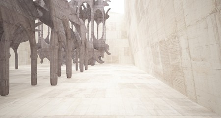 Abstract  concrete gothic interior. 3D illustration and rendering.