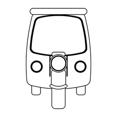 Motorcycle with cabin vehicle black and white