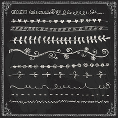 Hand drawn border lines set on blackboard © Eva Kali