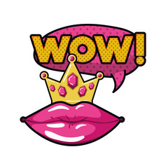 female lips with speech bubble isolated icon