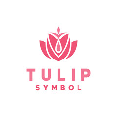 Beauty Pink Tulip Flower Logo Vector Graphic Design