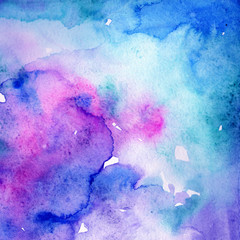 Abstract watercolor paper splash shapes isolated drawing. Illustration aquarelle for background.