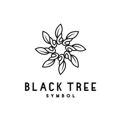 Beauty Black Tree Leaf Logo Vector Graphic Design