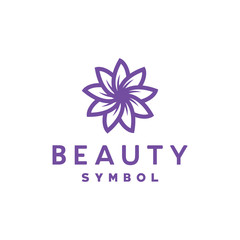 Beauty Nature Purple Flower Logo Vector Graphic Design