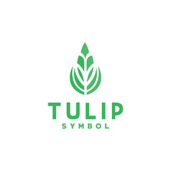 Oeganic Tulip Plant Logo Vector Graphic Design