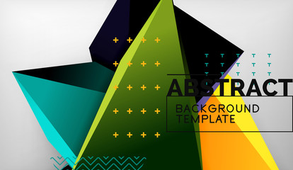 Abstract color triangles geometric background. Mosaic triangular low poly style