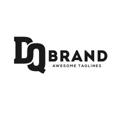 creative DQ letter monogram strong and bold  logo vector concept