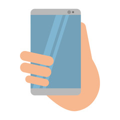 hand with smartphone symbol