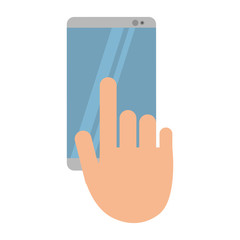hand with smartphone symbol