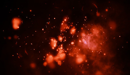 Fire particles isolated on background . Smoke fog mist texture overlays