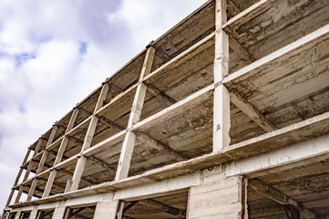 Unfinished and abandoned building.