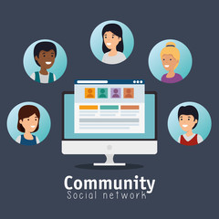 Fototapeta na wymiar people community profile with social chat