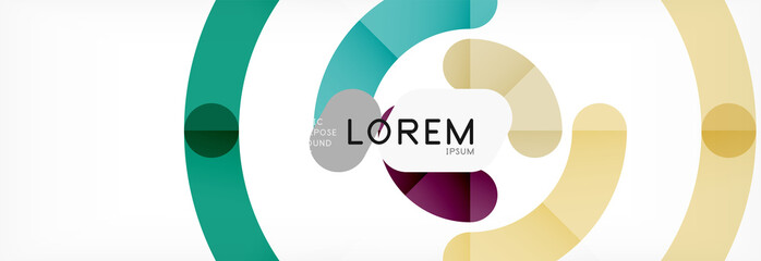 Vector outlined stroke circles composition