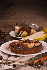Pear and Chocolate Tart.