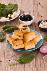 Spinach puffs.