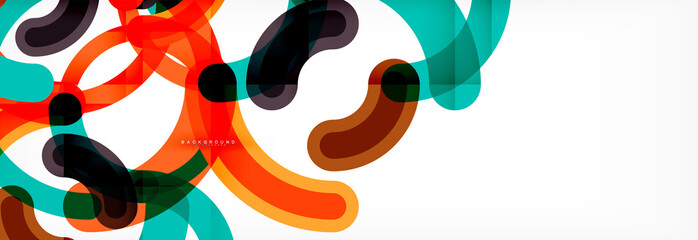 Vector outlined stroke circles composition