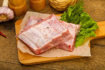 Raw pork ribs