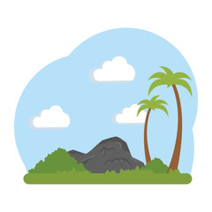 landscape savannahh scene icon