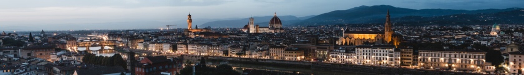 Fototapeta na wymiar Beautiful panoramic view of Firenze (Florence in Tuscany, Italy, Europe)