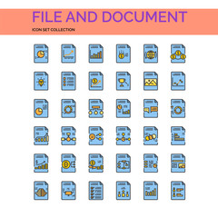 File And Document Icons Set. UI Pixel Perfect Well-crafted Vector Thin Line Icons. The illustrations are a vector.