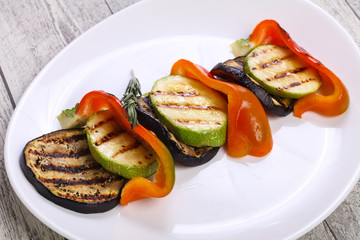 Grilled vegetables - eggplant, zucchini and pepper