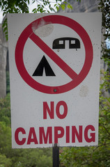No camping sign