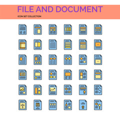 File And Document Icons Set. UI Pixel Perfect Well-crafted Vector Thin Line Icons. The illustrations are a vector.