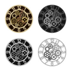 Vector design of clock and time symbol. Set of clock and circle vector icon for stock.