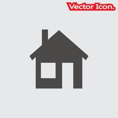 Home icon isolated sign symbol and flat style for app, web and digital design. Vector illustration.