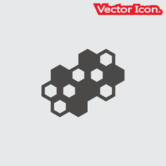 Honeycomb icon isolated sign symbol and flat style for app, web and digital design. Vector illustration.