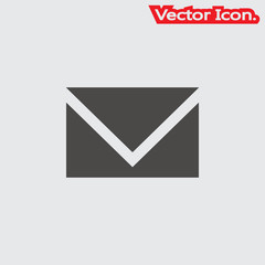 Mail icon isolated sign symbol and flat style for app, web and digital design. Vector illustration.