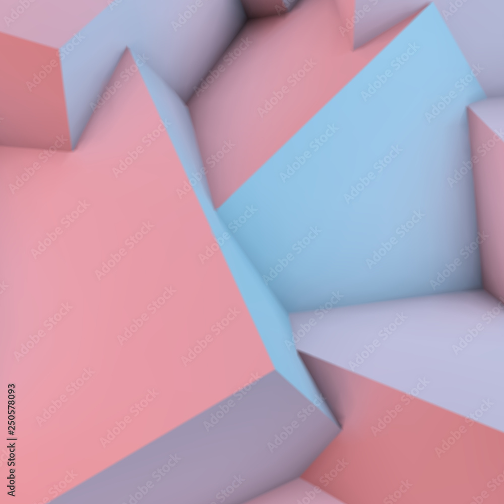 Poster abstract background with rose quartz and serenity cubes