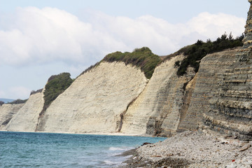 Fototapeta na wymiar White cliffs in Gelendzhik, Russia
