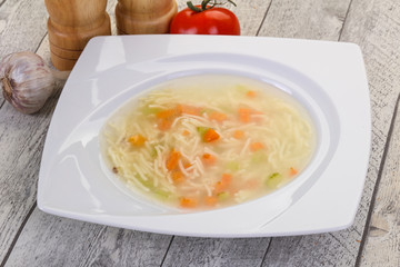 Chicken soup with noodles