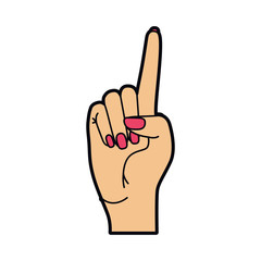 hand with index finger up pop art