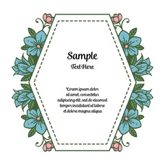 Vector illustration frame green flower for write your text hand drawn
