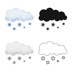 Isolated object of weather and climate sign. Set of weather and cloud stock symbol for web.