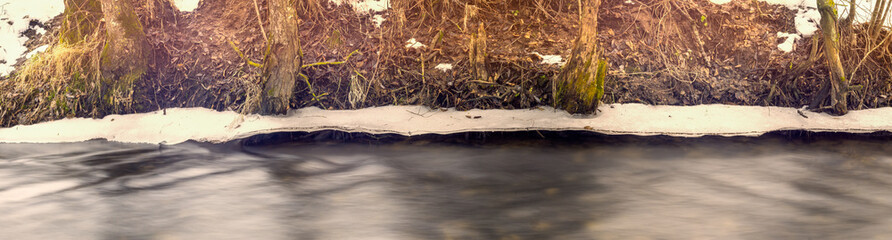 View of the river in the spring in Europe