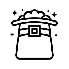 Gold in hat vector, Feast of Saint Patrick line icon