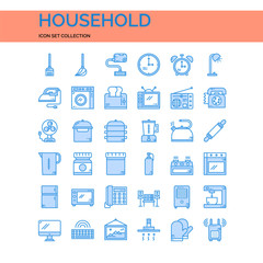Household Icons Set. UI Pixel Perfect Well-crafted Vector Thin Line Icons. The illustrations are a vector.