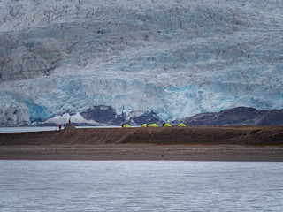 Expedition base camp, archipelago of Svalbard in Norway