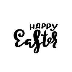 Happy Easter. Handdrawn modern brush lettering. Vector illustration.