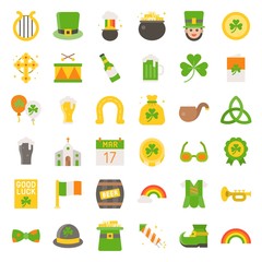 Feast of Saint Patrick vector set, flat icon