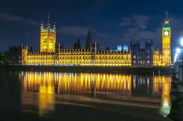 Fototapeta na wymiar Big Ben and Houses of parliament at night, London, UK