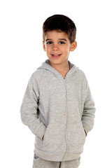 Gipsy child with grey sweatshirt