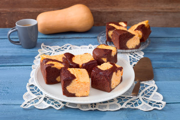 Kürbis-Käsekuchen-Brownies	