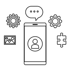 smartphone with business icons
